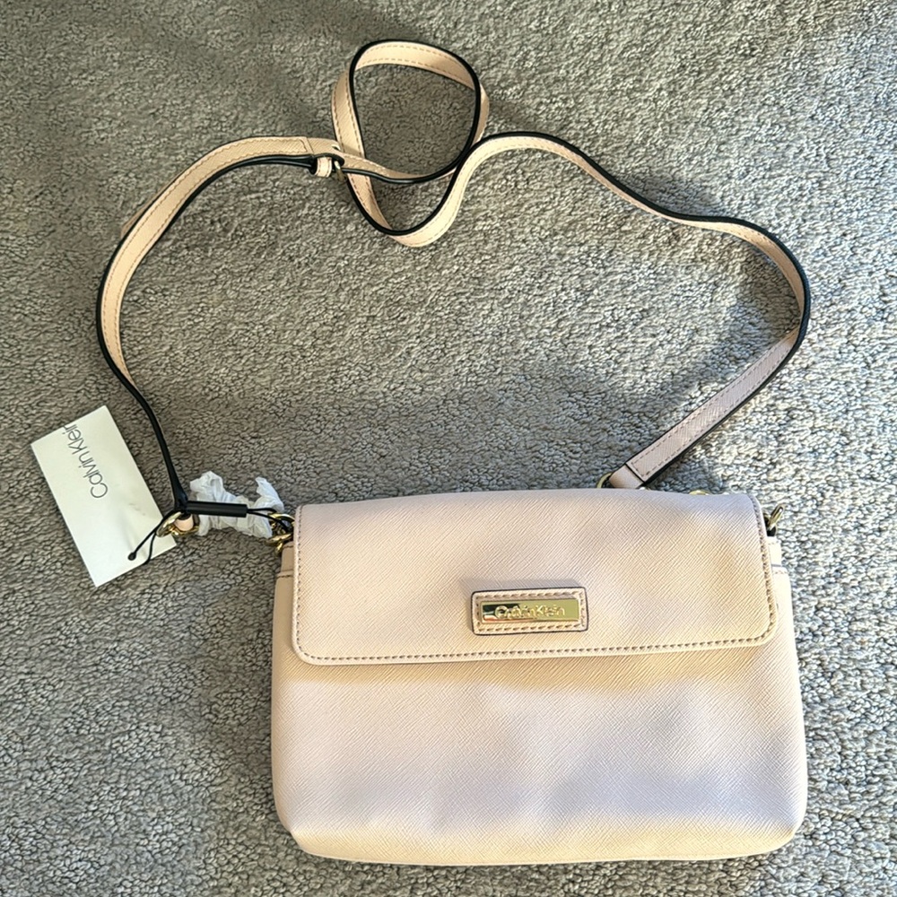 Calvin Klein, leather Crossbody with chain